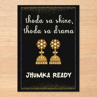Jhumka Desi Hochzeitsschild Acryleinladungen