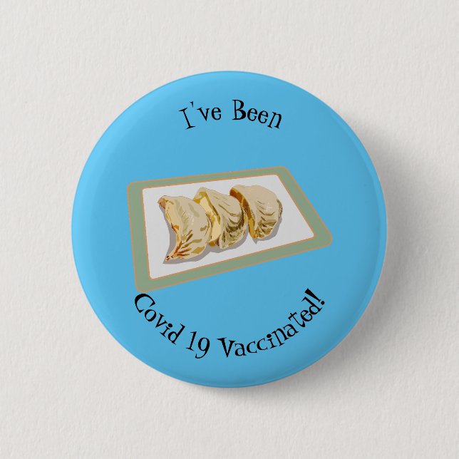 Jiaozi/Chinesische Knödel Cartoon Illustration Button (Vorderseite)