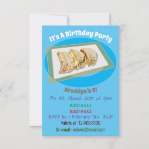 Jiaozi/Chinesische Knödel Cartoon Illustration Einladung