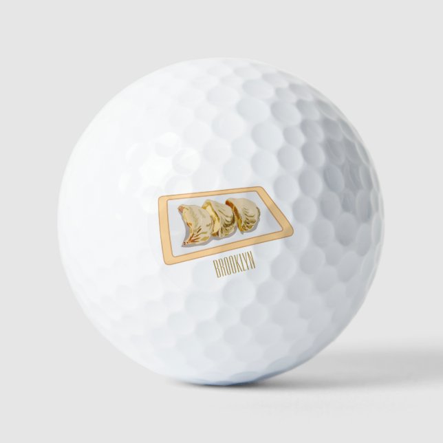 Jiaozi/Chinesische Knödel Cartoon Illustration Golfball (Vorderseite)