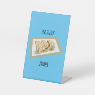 Jiaozi/Chinesische Knödel Cartoon Illustration Sockelschild