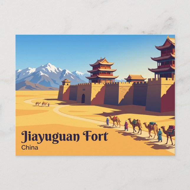 Jiayuguan-Festung China Postkarte (Vorderseite)