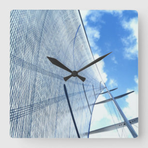 Jib Sail und Mast Picture Quadratische Wanduhr