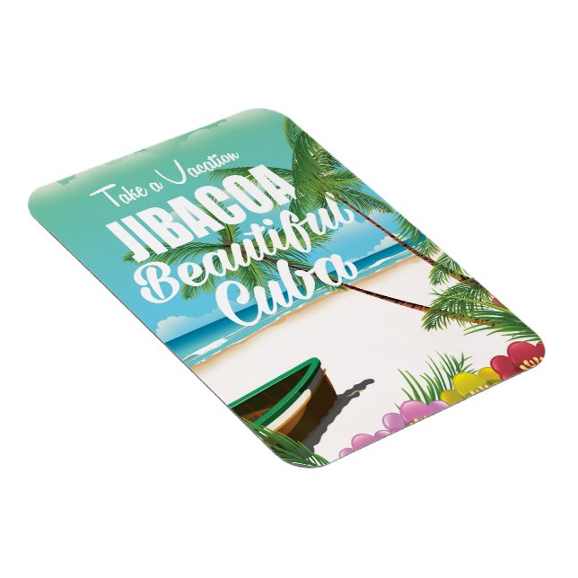 Jibacoa Beach Kuba Reiseplakat Magnet (Rechte Seite)