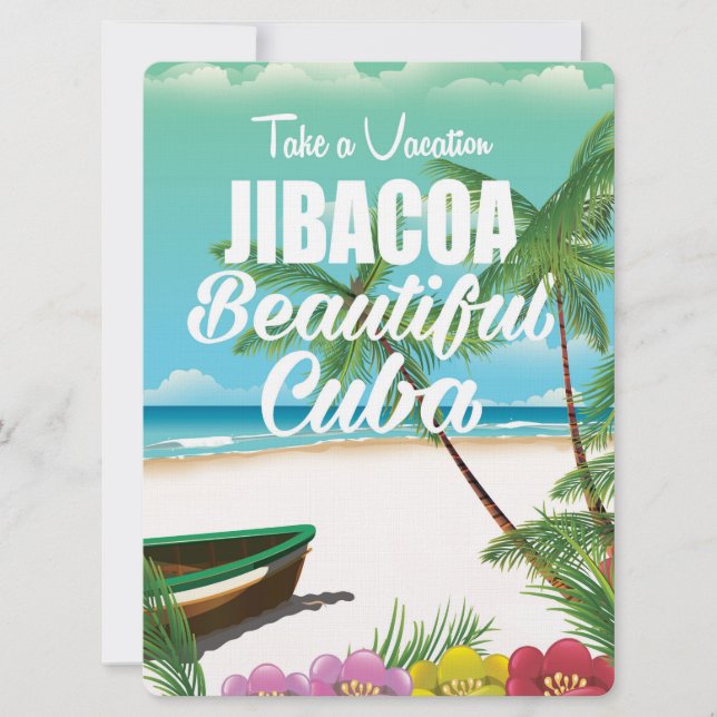 Jibacoa Kuba Strandurlaub Poster Einladung (Vorderseite)