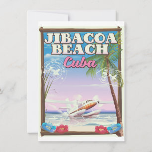 Jibacoa-Strand Kuba Reiseplakat Einladung