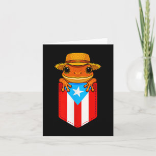 Jibaro Coqui Frog Puerto Rico Flag Boricua Cket Bo Karte