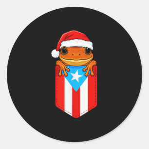 Jibaro Coqui Frog Puerto Rico Flag Boricua Cket Ch Runder Aufkleber