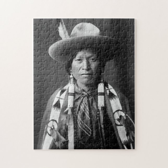 Jicarilla Apache Cowboy - Edward S. Curtis 1905 Puzzle (Vertikal)