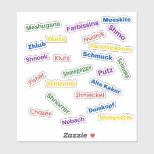 Jiddische Beleidigungen Aufkleber