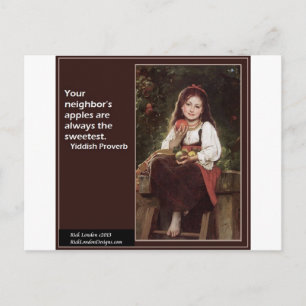Jiddischer Spruch über Äpfel & Grafik Postkarte