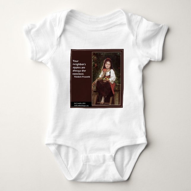 Jiddisches Sprichwort für Äpfel und Grafische Baby Strampler (Vorderseite)