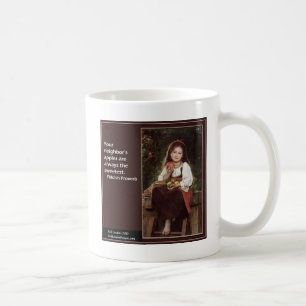 Jiddisches Sprichwort für Äpfel und Grafische Tasse