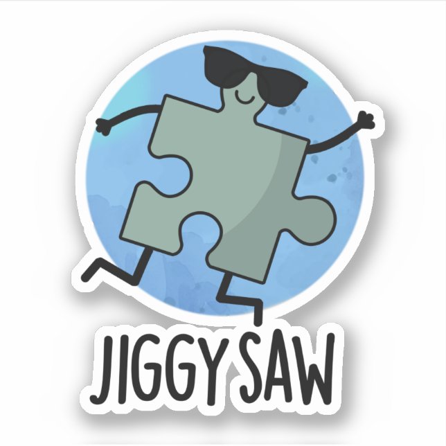 Jiggy Saw Funny Dancing Jigsaw Puzzle Puzzle Puzzl Aufkleber (Vorderseite)