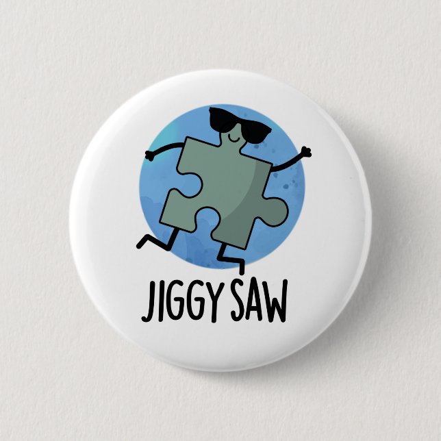 Jiggy Saw Funny Dancing Jigsaw Puzzle Puzzle Puzzl Button (Vorderseite)