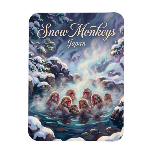 Jigokudani Monkey Park Japan Magnet (Vertikal)