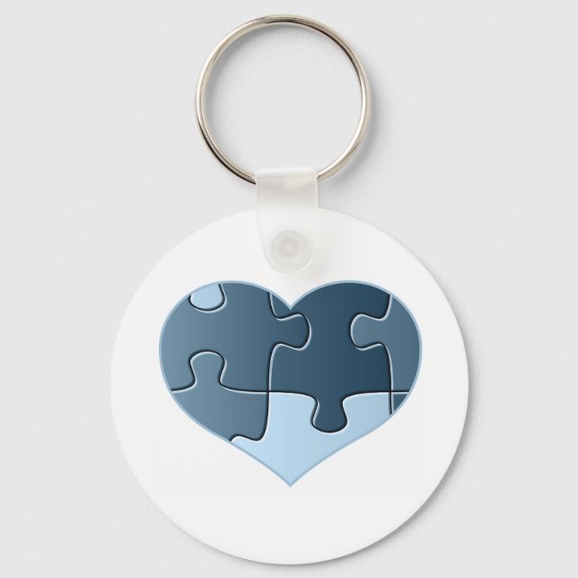 Jigsaw Heart Keychain Schlüsselanhänger (Vorderseite)