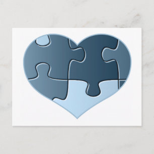 Jigsaw Heart Postcard Postkarte