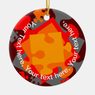 Jigsaw Jumble Keramik Ornament