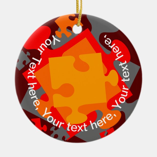 Jigsaw Jumble Keramik Ornament (Vorne)