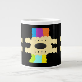 Jigsaw Musterkunst gemischte Farben in schwarz Jumbo-Tasse