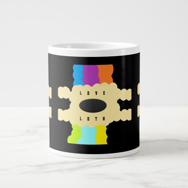 Jigsaw Musterkunst gemischte Farben in schwarz Jumbo-Tasse (Vorderseite)
