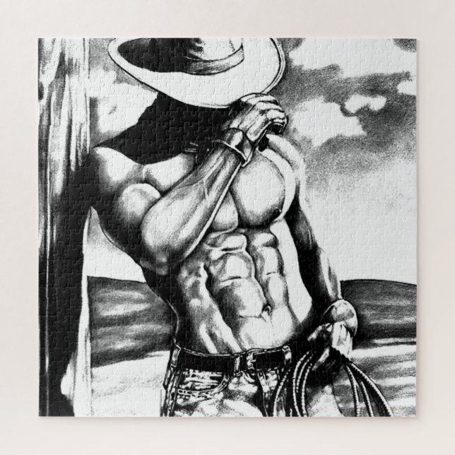 Jigsaw Puzzle 20x20 Fine Art Fit Western Cowboy (Vertikal)