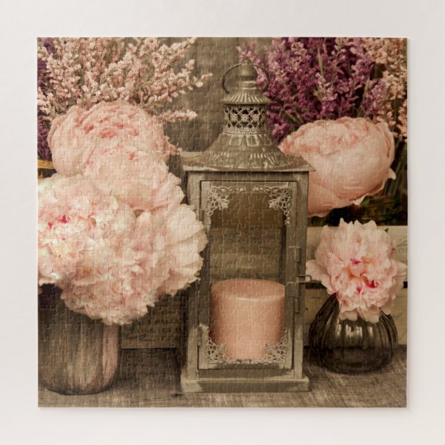 Jigsaw Puzzle 20x20 Peonies, Lanterns and Crates  (Vertikal)