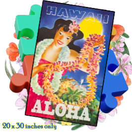 JIGSAW PUZZLE 20x30 - Vintages Hawaii Reiseplakat