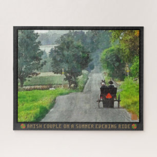 Jigsaw Puzzle Amish Coupé auf Sommerreise Abend