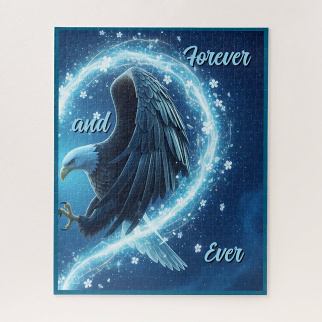 Jigsaw Puzzle Bald Eagle Heart Forever and Ever 2 (Vertikal)