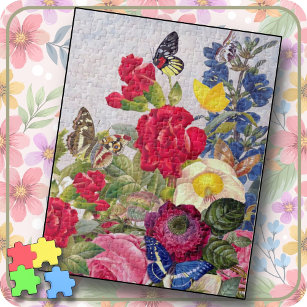 JIGSAW PUZZLE - Blume und Schmetterlinge