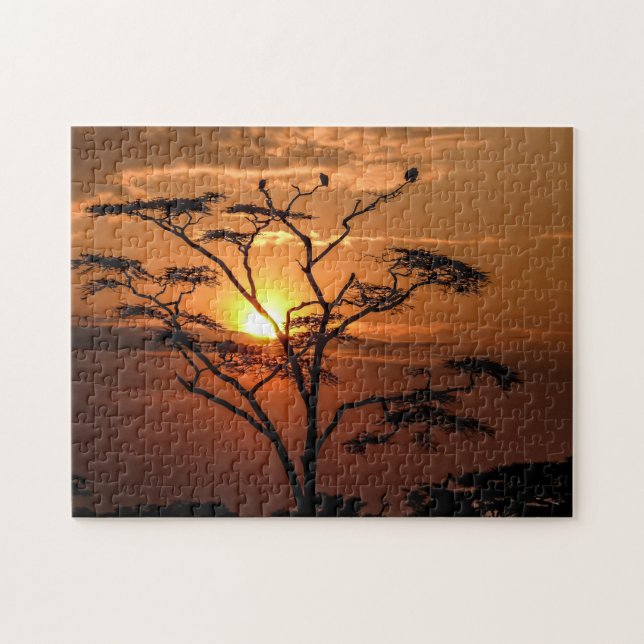 Jigsaw-Puzzle der Silhouette von Vultures in Tree Puzzle (Horizontal)