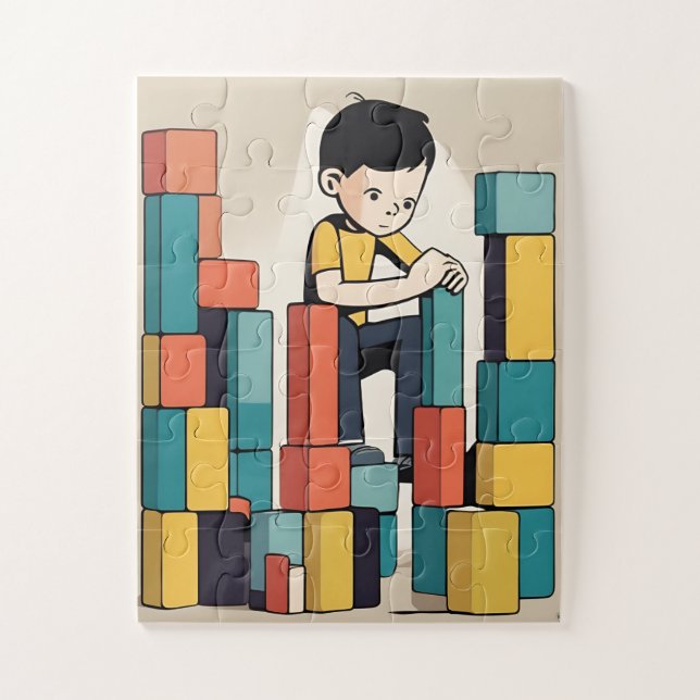 Jigsaw-Puzzle des Kindes mit Geschenkboxen Puzzle (Vertikal)
