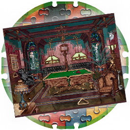 JIGSAW PUZZLE - Ein Poolraum um 1890 - P. Harnly