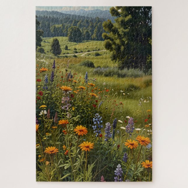 Jigsaw-Puzzle einer Wiese von Wildblumen Puzzle (Vertikal)