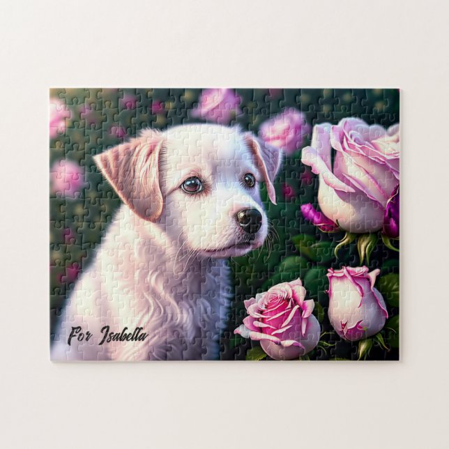 Jigsaw-Puzzle für Hunde und Rose Puzzle (Horizontal)