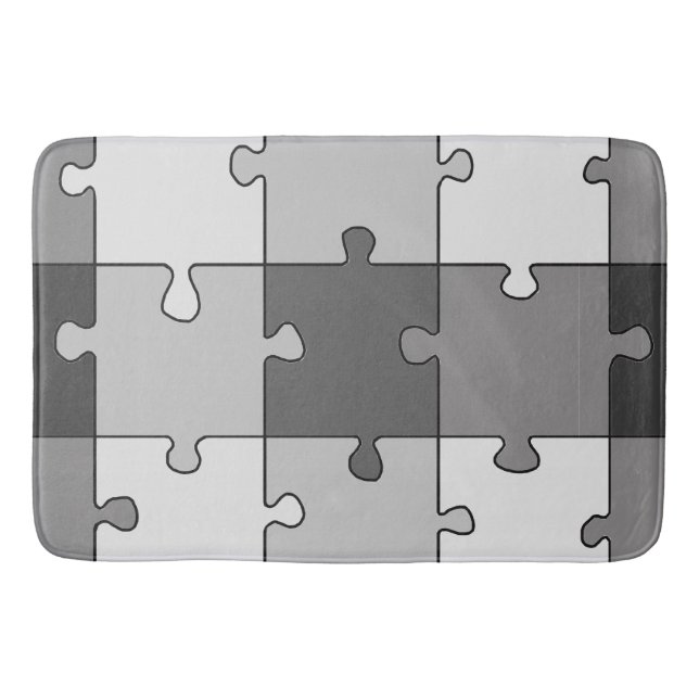 Jigsaw Puzzle Gray Tones Badematte (Vorderseite)