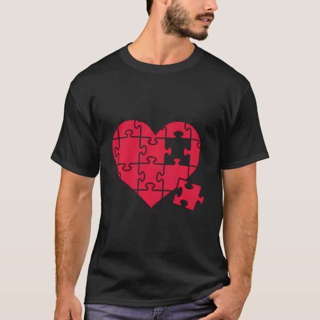 Jigsaw Puzzle Heart T-Shirt (Vorderseite)