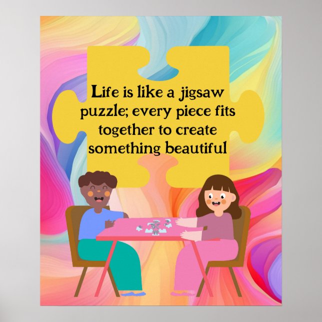 Jigsaw Puzzle Liebhaber Geschenkposter Leben ist Poster (Vorne)