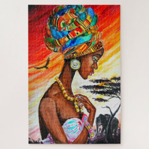 Jigsaw-Puzzle mit afrikanischer Dame Puzzle