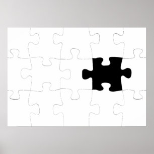 Jigsaw Puzzle mit Vermisstem Piece Poster