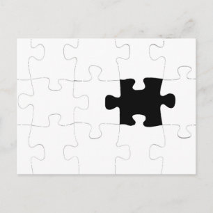 Jigsaw Puzzle mit Vermisstem Stück Postkarte