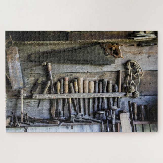 Jigsaw Puzzle mit Vintagen Tools (Horizontal)
