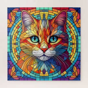 Jigsaw Puzzle Mosaic gesteinigte Glaskatze