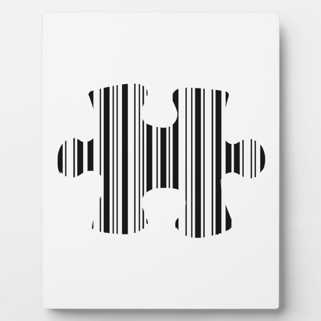 JIGSAW PUZZLE PIECE BAR CODE-Muster Fotoplatte (Vorderseite)