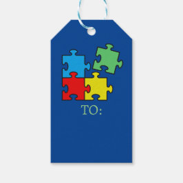 Jigsaw Puzzle Pieces Design Geschenk Tag Geschenkanhänger