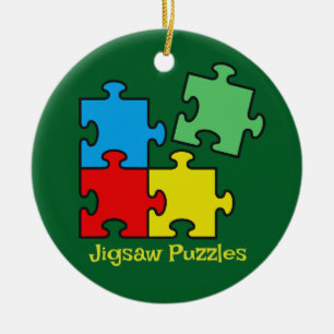 Jigsaw Puzzle Pieces Design Keramik Ornament