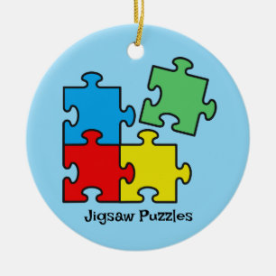 Jigsaw Puzzle Pieces Design Keramik Ornament
