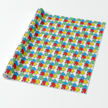 Jigsaw Puzzle Pieces Design Wrapping Paper